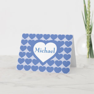 Baby Blue Hearts - Personalised Thank You Card