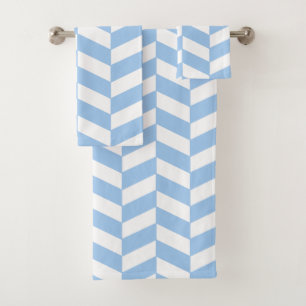 Baby Blue Herringbone Bath Towel Set
