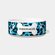 Baby Blue Leopard Animal Print  Bowl