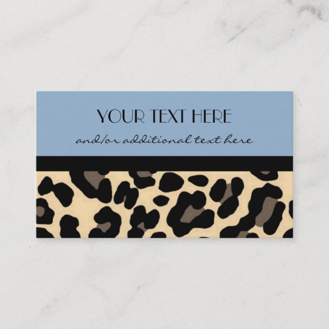 Baby Blue Leopard Business Card (Front)