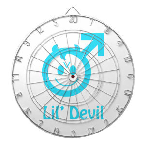 Baby Blue Lil Devil Male Symbol Dartboard