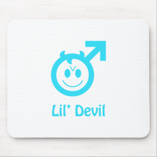 Baby Blue Lil Devil Male Symbol Mouse Pad