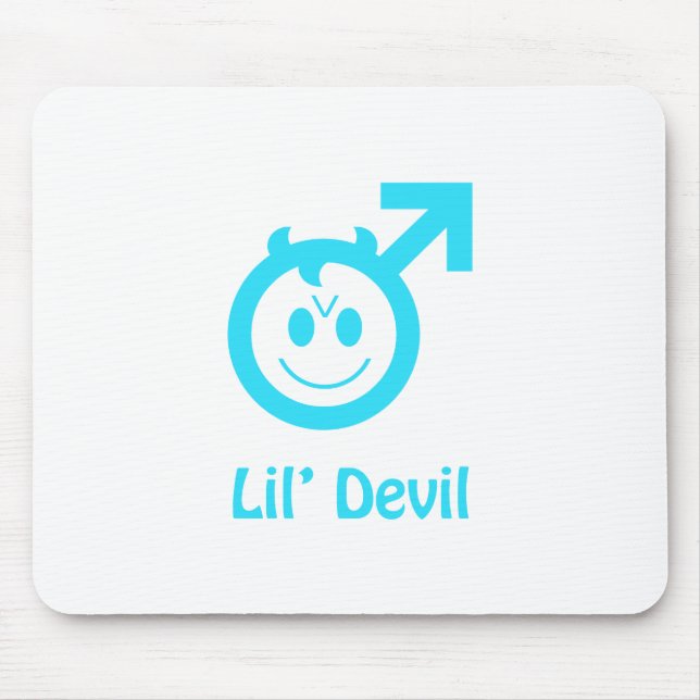 Baby Blue Lil Devil Male Symbol Mouse Pad (Front)