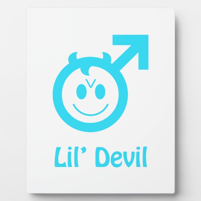 Baby Blue Lil Devil Male Symbol Plaque (Front)