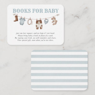 Baby Blue Little Cowboy Books for Baby Enclosure Card