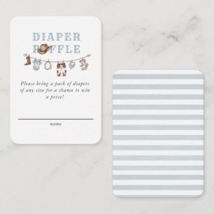 Baby Blue Little Cowboy Diaper Raffle  Enclosure Card