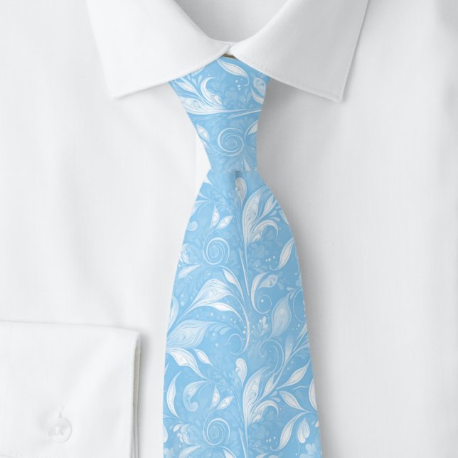 Baby Blue Luscious Botanical Tie (Creator Uploaded)