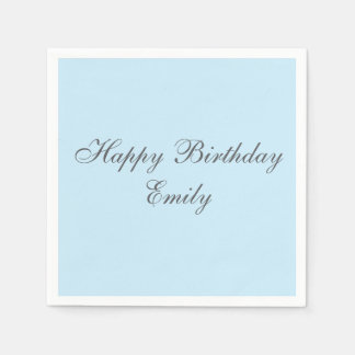 Baby Blue Minimalist Birthday Party Napkins