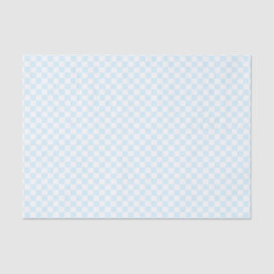 Baby Blue Modern Check Squares Pattern Gift Wrap Tissue Paper