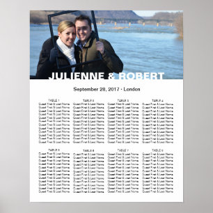 Baby Blue Modern Photo Wedding Seating Chart