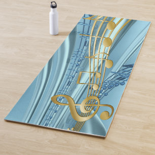 Baby blue Musical Notes Yoga Mat