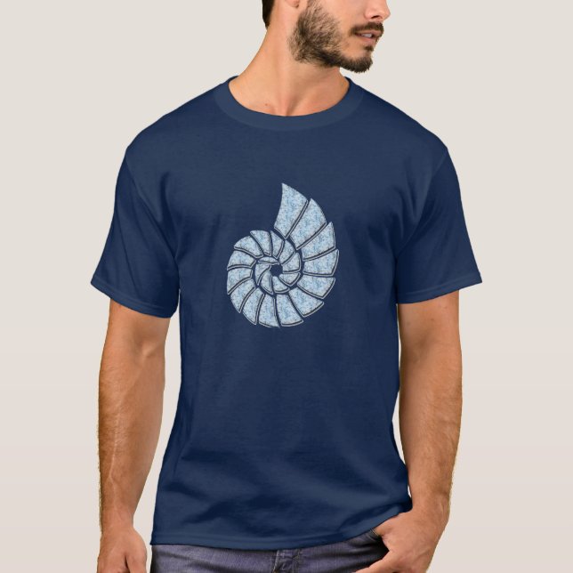 Baby Blue Nautilus Shell T-Shirt (Front)