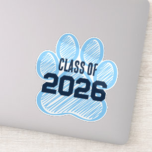 Baby Blue & Navy Class Year Pawprint