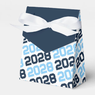 Baby Blue & Navy Grad Thank You Pawprint Back Gift Favour Box