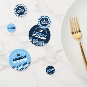 Baby Blue & Navy Pawprint Personalised Party Confetti