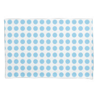 Baby Blue on White Large Size Horiz. Polka Dots