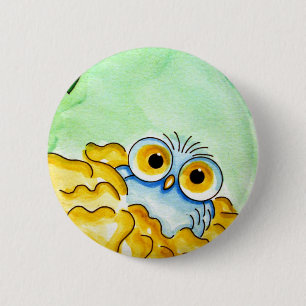BABY BLUE OWL 1 BUTTON