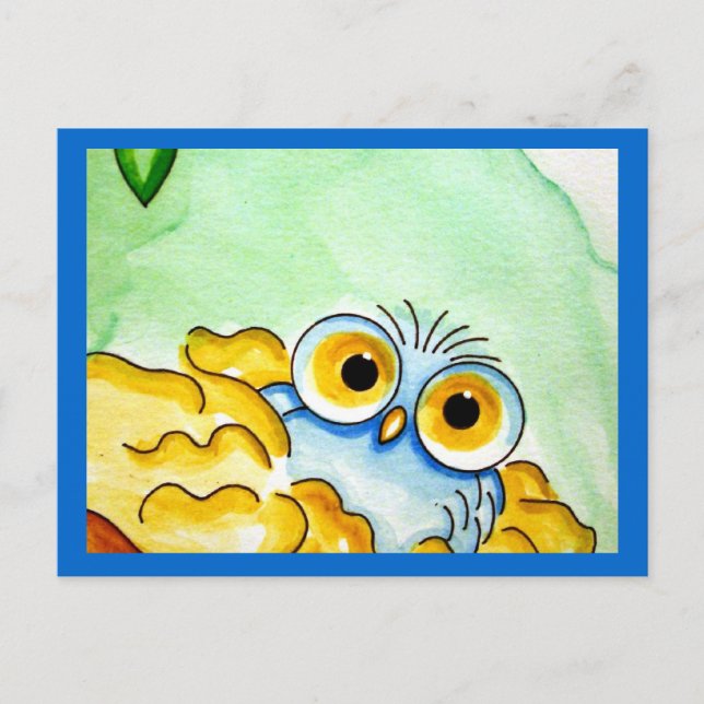 BABY BLUE OWL 1 POSTCARD (Front)