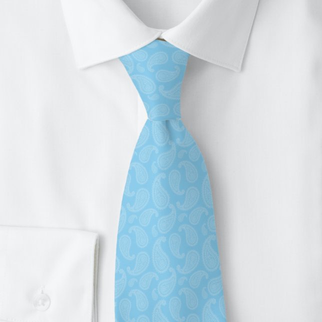 Baby Blue Paisley Tie (Creator Uploaded)