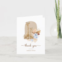 Baby Blue Pampas Grass Giraffe Baby Shower  