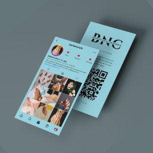 Baby Blue Pastel Manicurist Nail Tech IG  Business Card