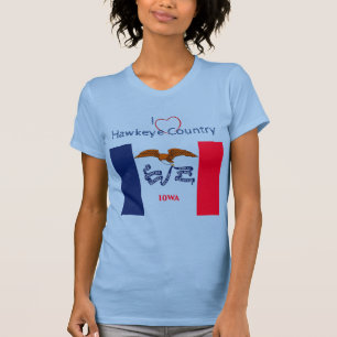 Baby Blue Patriotic Hawkeyes Iowa Flag T-Shirt