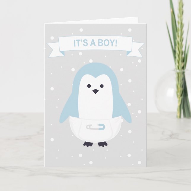 Baby Blue Penguin Card (Front)