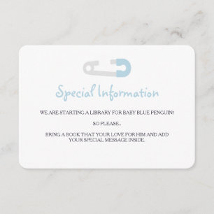 Baby Blue Penguin Information Inserts