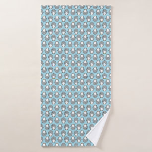 Baby Blue Penguin Pattern Bath Towel