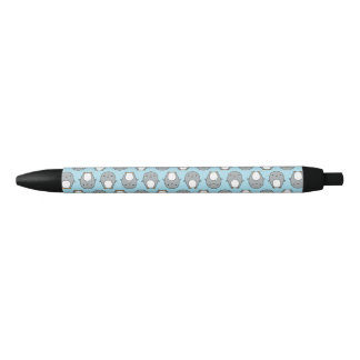 Baby Blue Penguin Pattern Black Ink Pen
