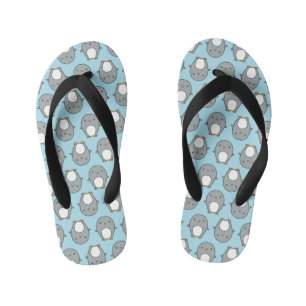 Baby Blue Penguin Pattern Kid's Jandals