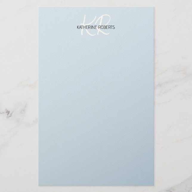 Baby Blue Personalised Stationery Paper (Front)