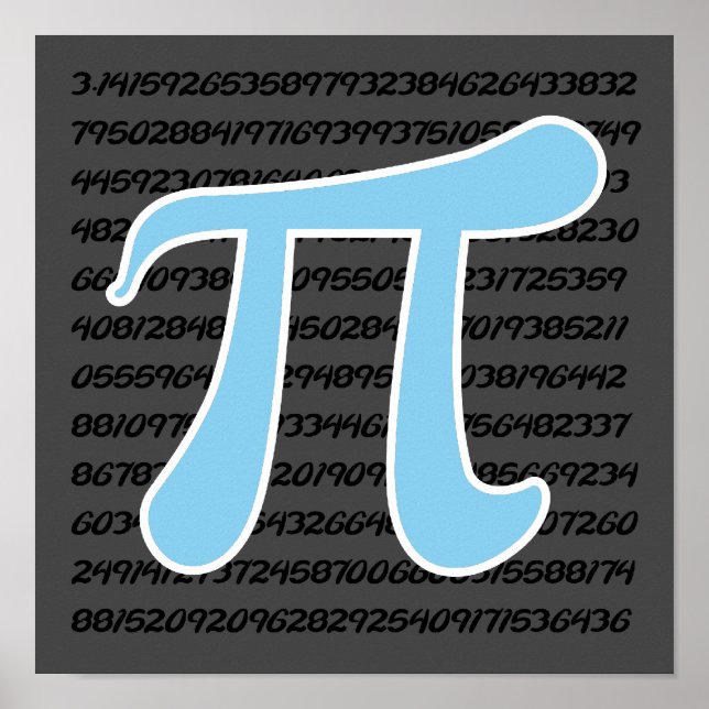 Baby Blue Pi Symbol Poster (Front)