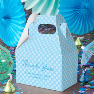 Baby Blue Polka Dot Baby Shower Thank You Favour Box