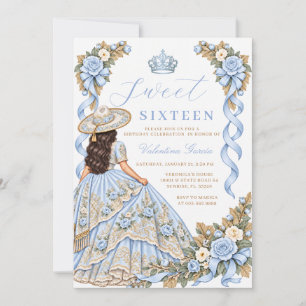 Baby Blue Princess Dress Sweet Sixteen Birthday Invitation
