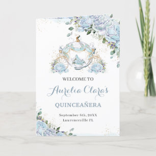 Baby Blue Princess Quinceañera Order of Event Programme