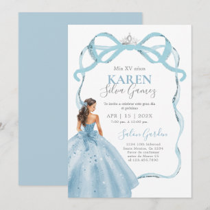 Baby Blue Quinceanera Invitation