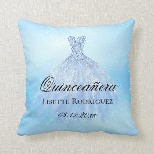 Baby Blue Quinceanera Personalised Cushion
