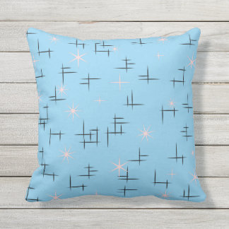 Baby Blue Retro Pattern Cushion