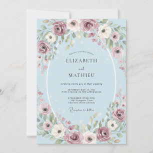 Baby Blue Serene Spring Wedding Invitation