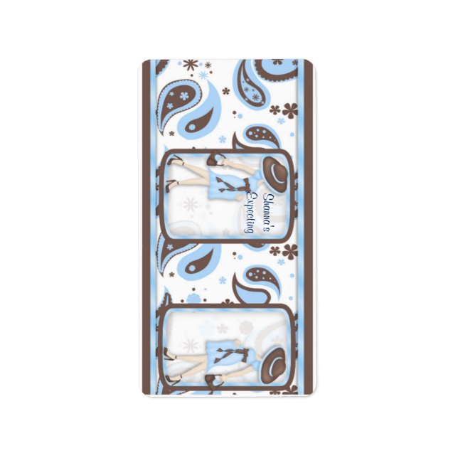 Baby Blue Shower Hersheys Miniature Candy bar wrap Label (Front)