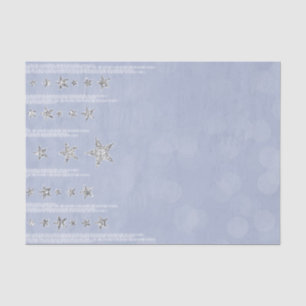 Baby Blue & Silver Glitter Stars Sweet 16 Party Tissue Paper
