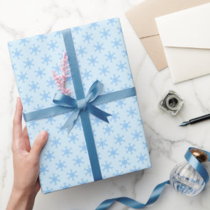 Baby Blue Snowflakes Wrapping Paper