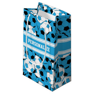 Baby Blue Soccer Ball Collage Small Gift Bag