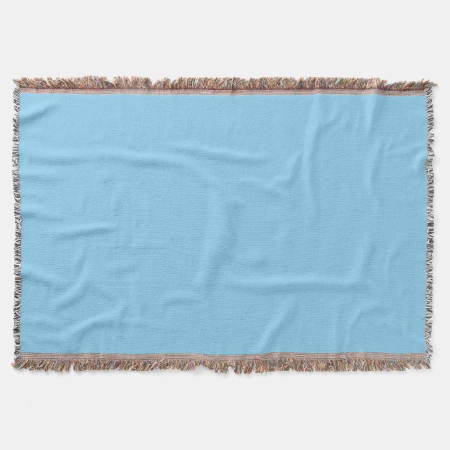 Baby Blue Solid Colour Throw Blanket (Front)