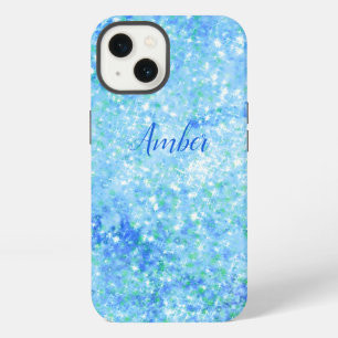 Baby Blue Sparkle Glitter Elegant iPhone 13 Case