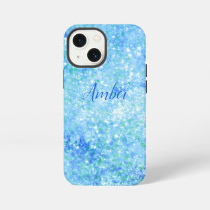 Baby Blue Sparkle Glitter Elegant iPhone 13 Mini Case