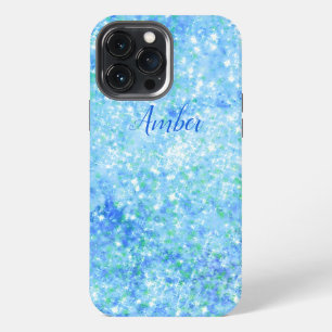 Baby Blue Sparkle Glitter Elegant iPhone 13 Pro Max Case