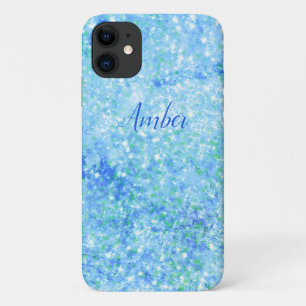 Baby Blue Sparkle Glitter Elegant Personalised Case-Mate iPhone Case