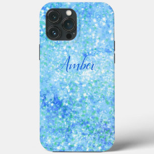 Baby Blue Sparkle Glitter Elegant Samsung Galaxy C iPhone 13 Pro Max Case